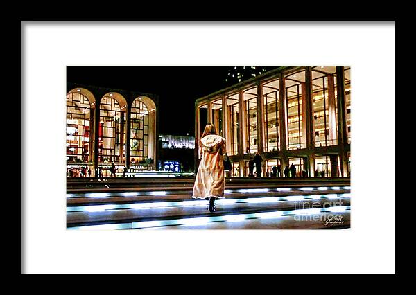 Lincoln Center Framed Print featuring the digital art Steps to Lincoln Center NYC by CAC Graphics