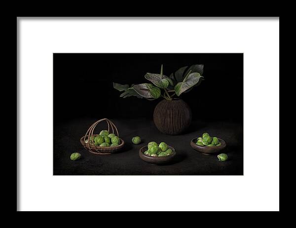Still Framed Print featuring the photograph Still Life With Brussel Sprouts by Lydia Jacobs
