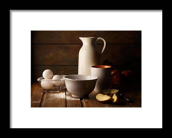 Still Life Framed Print featuring the photograph Still Life With Eggs And Apples by Luiz Laercio