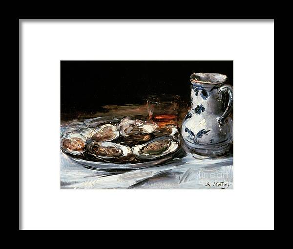 Oyster Framed Print featuring the drawing Still Life With Oysters, 19th Century by Print Collector