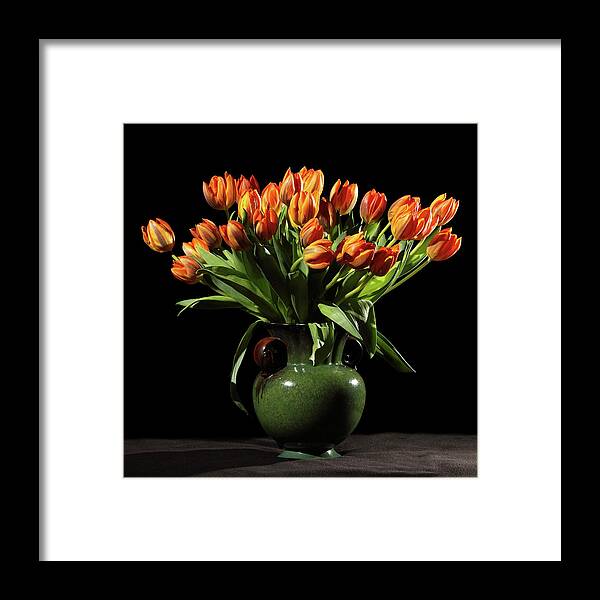 Vase Framed Print featuring the photograph Still Life With Tulips by Sebastian Schneider
