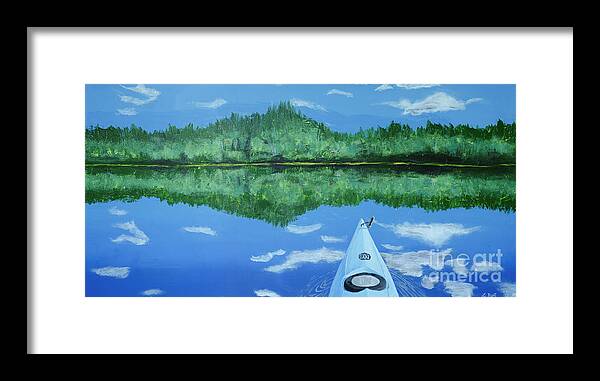 Kayak Framed Print featuring the painting Still Reflective by Laurel Best