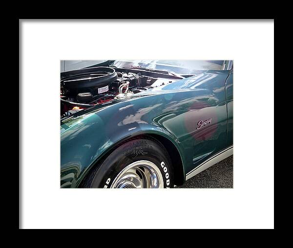 Corvette Stingray Blue Green, Auto - Maureen Rose Framed Print by Maureen  Rose - Pixels