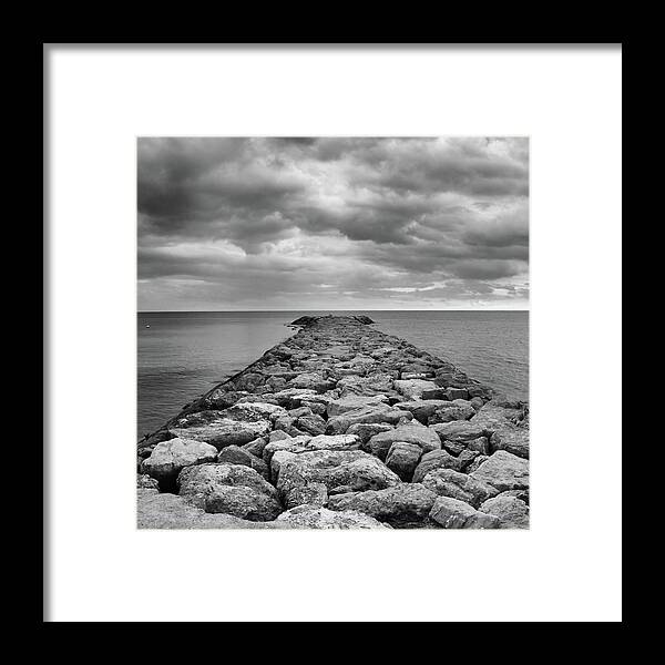 Scenics Framed Print featuring the photograph Stone Pier by Personal Portrait, Music & Others