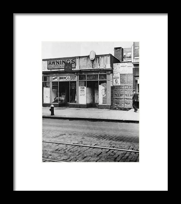 1930-1939 Framed Print featuring the photograph Store Where Anthony Marinos Speakeasy by New York Daily News Archive