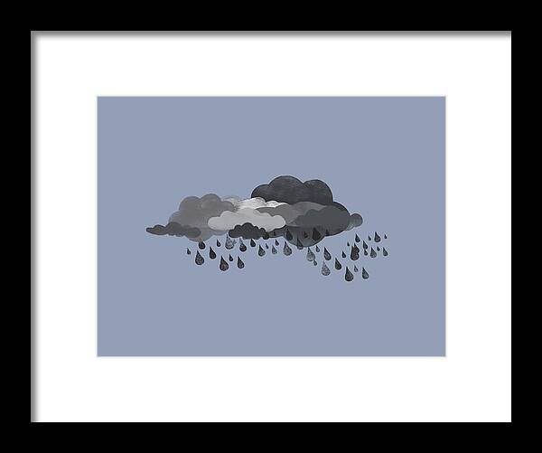 Thunderstorm Framed Print featuring the digital art Storm Clouds And Rain by Jutta Kuss