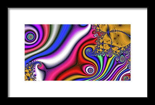 Fractal Framed Print featuring the digital art Stormy Current Gold by Don Northup