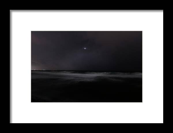 Waves Framed Print featuring the photograph Stormy Night by Eric Hafner