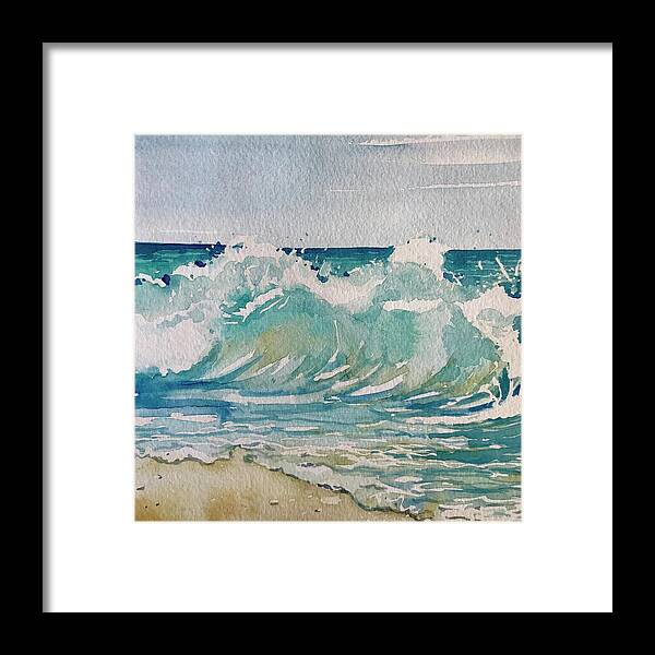 Carmel Framed Print featuring the painting Stormy Surf by Luisa Millicent
