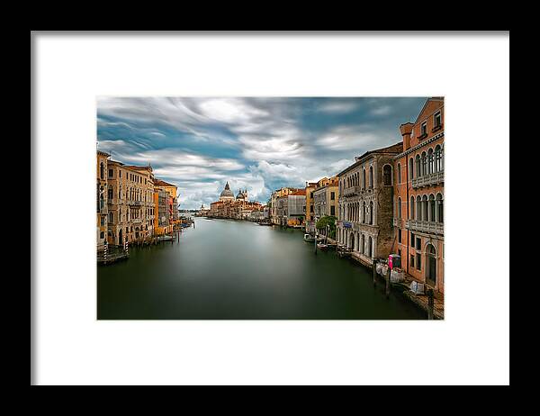 Canal Framed Print featuring the photograph Stormy Weather On The Grand Canal by Tommaso Pessotto
