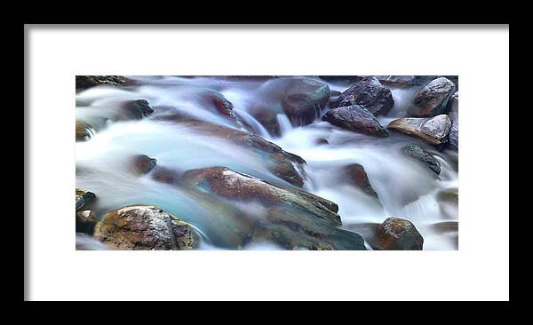 Scenics Framed Print featuring the photograph Stream Among Rocks by Martial Colomb
