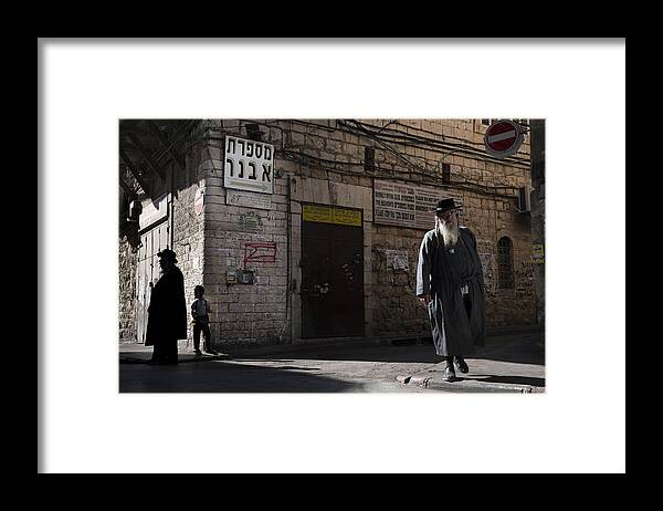Jewish Framed Print featuring the photograph Street Corner by Bruno Lavi
