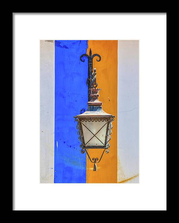 Portugal Framed Print featuring the photograph Street Lamp of Obidos by David Letts