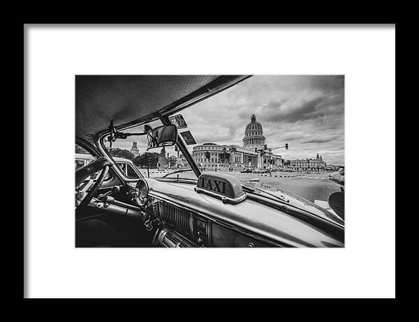 Taxi Framed Print featuring the photograph Streets Of Habana by Marco Tagliarino