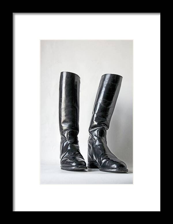 Studio Framed Print featuring the photograph STUDIO. Riding Boots. by Lachlan Main