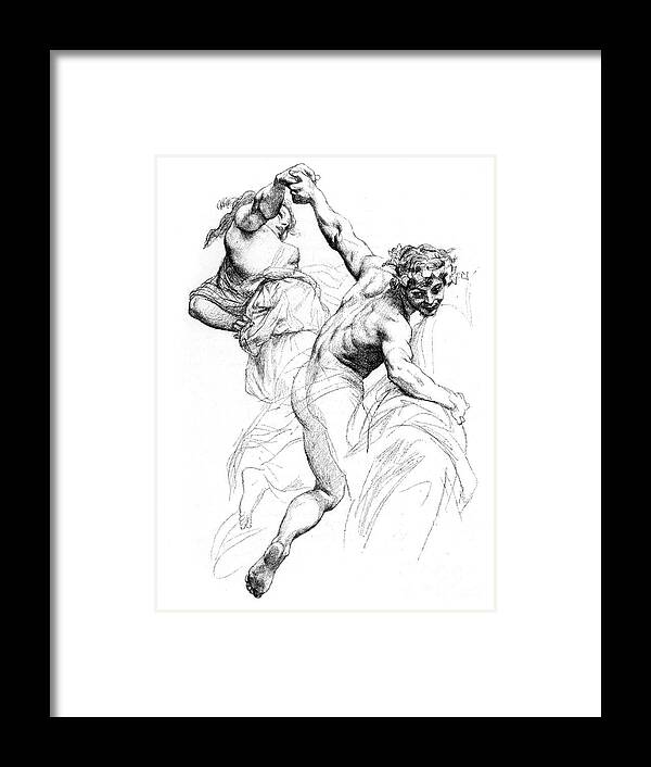 Engraving Framed Print featuring the drawing Study For The Triumph Of Flora by Print Collector