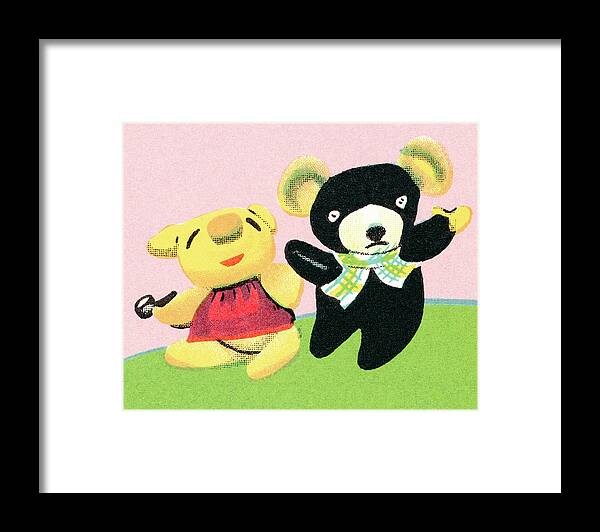 Animal Framed Print featuring the drawing Stuffed toys by CSA Images