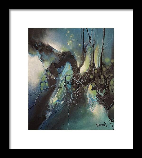 Abstract Framed Print featuring the painting Submersion by Tom Shropshire