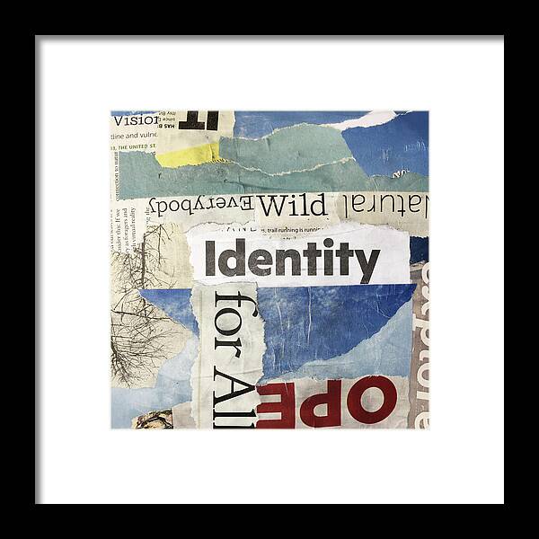 Abstract Collage Framed Print featuring the photograph Subtext No. 3 Collage Art by Nancy Merkle