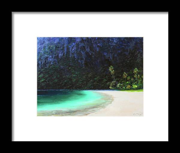 Sugar Beach Framed Print featuring the painting Sugar Beach by Jonathan Gladding