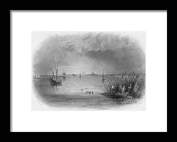 Scenics Framed Print featuring the drawing Sulina, Mouth Of The Danube, Circa 1838 by Print Collector