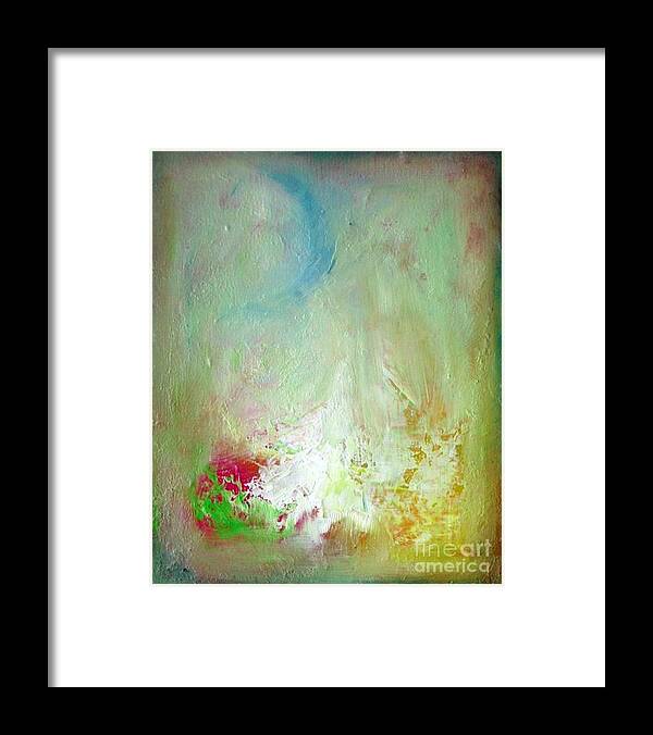 Abstract Framed Print featuring the painting Summer Blue Moon by Vesna Antic