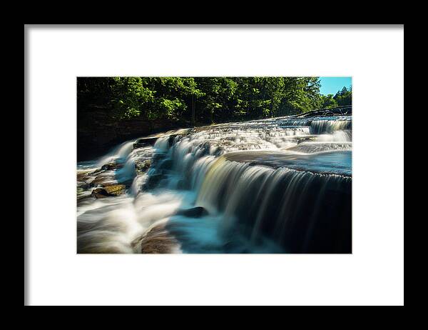 Nawadaha Framed Print featuring the photograph Summer Day At Nawadaha Falls by Owen Weber