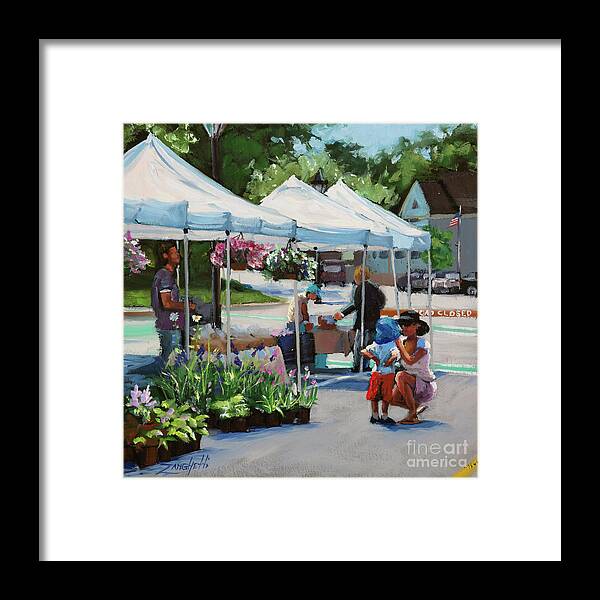 Hingham Framed Print featuring the painting Summer in Hingham Two by Laura Lee Zanghetti