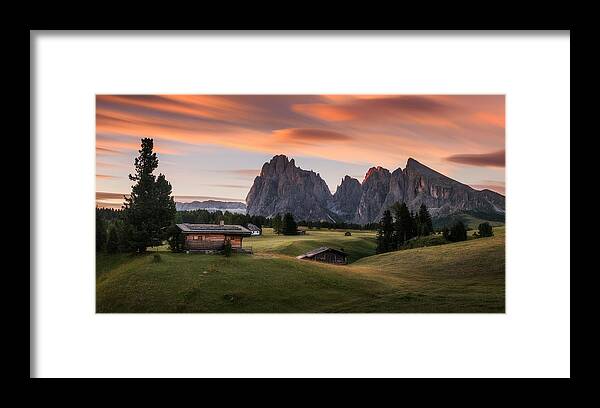 Panorama Framed Print featuring the photograph Summer Morning by Ales Krivec