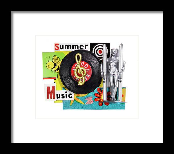 Adult Framed Print featuring the drawing Summer Music Collage by CSA Images