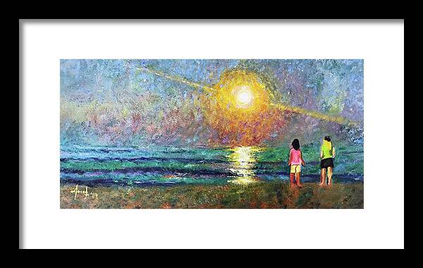 Beach Framed Print featuring the painting Summer Nights by Josef Kelly