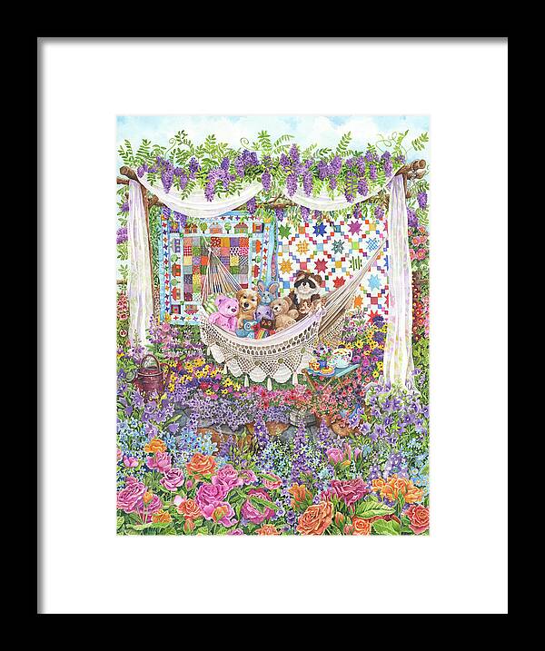Summer Quilt Framed Print featuring the painting Summer Quilt by Wendy Edelson