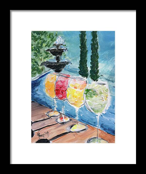 Wine Framed Print featuring the painting Summer Wine by Roxy Rich