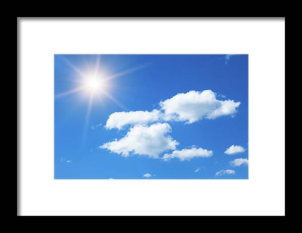 Wind Framed Print featuring the photograph Sun In Blue Sky With Clouds by Tomch