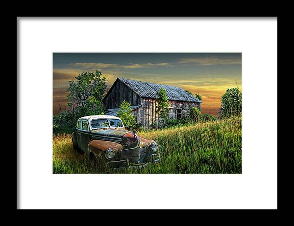 Landscape Framed Print featuring the photograph Sun sets on the past with only memories left. by Randall Nyhof