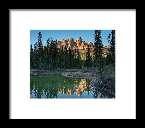 2015 Framed Print featuring the photograph Sun Setting on Castle Cliffs by Tim Kathka