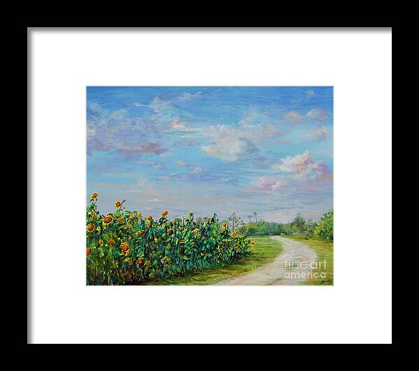 Sunflowers Framed Print featuring the painting Sunflower Field ptg by AnnaJo Vahle