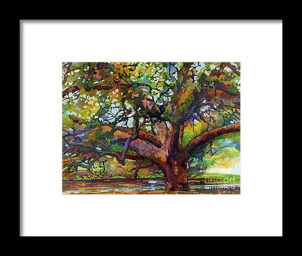 Oak Framed Print featuring the painting Sunlit Century Tree by Hailey E Herrera