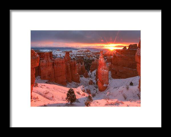 Sunrise Framed Print featuring the photograph Sunrise After A Storm by Johnny Zhang