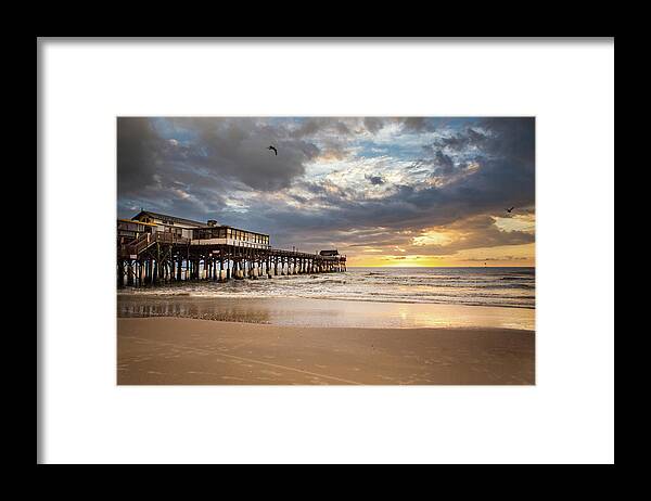Tranquility Framed Print featuring the photograph Sunrise At Cocoa Beach Pier by Will Tan
