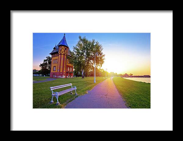 Palic Framed Print featuring the photograph Sunrise at Palic lake near town of Subotica view by Brch Photography