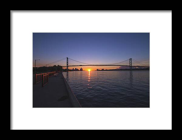Detroit Framed Print featuring the photograph Sunrise at the Ambassador Bridge by Jay Smith