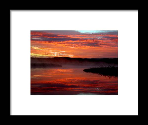 Tranquility Framed Print featuring the photograph Sunrise-of-seven-star-lake by Photo By Mirko Liu