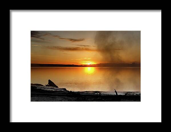 Yellowstone Framed Print featuring the photograph Sunrise on Lake Yellowstone by Ronnie And Frances Howard