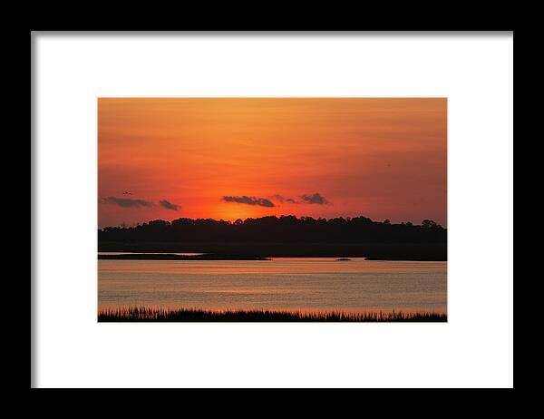 Murrells Inlet Framed Print featuring the photograph Sunrise Over Drunken Jack Island by D K Wall