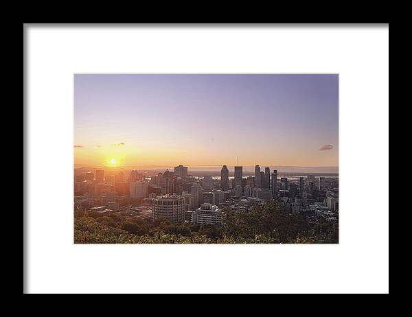 Montreal Framed Print featuring the photograph Sunrise over Montreal by Nicole Lloyd