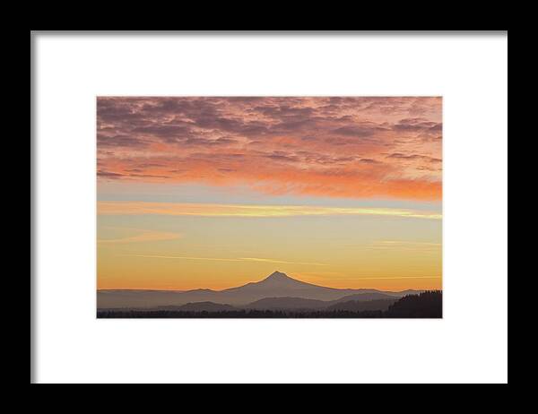 Scenics Framed Print featuring the photograph Sunrise Over Mount Hood From Mount Tabor by Design Pics / Dan Sherwood