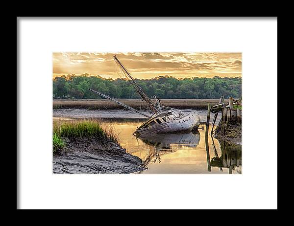 Lowcountry Framed Print featuring the photograph Sunrise Shipwreck by Scott Hansen