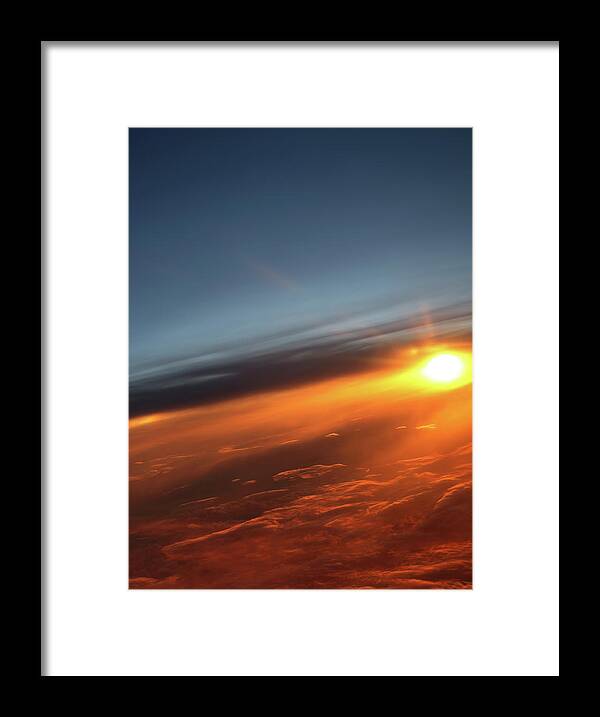 Outdoors Framed Print featuring the photograph Sunset Above The Clouds. Aerial View by Aristotoo