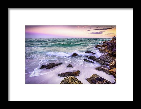 Sunset Framed Print featuring the photograph Sunset at the East Jetty by Mike Whalen